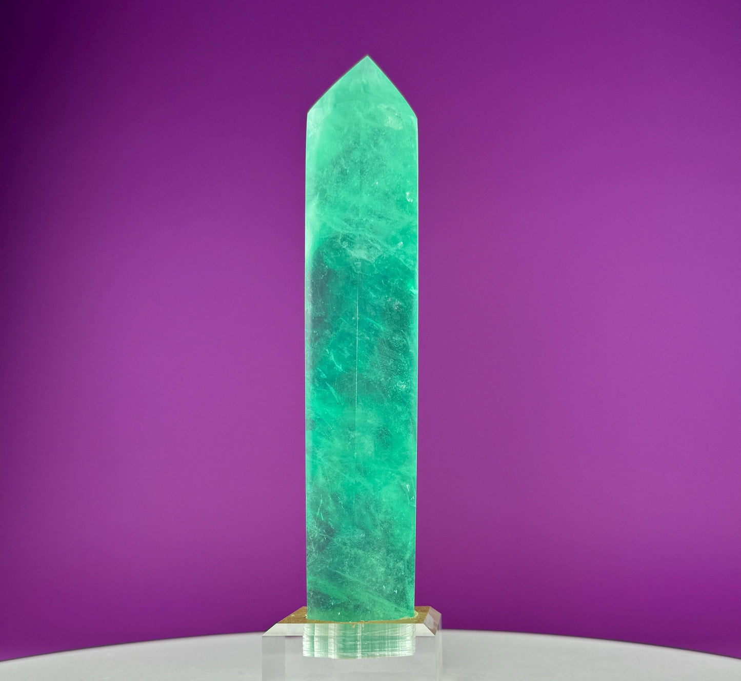 Green Fluorite Tower (Includes Custom Acrylic Stand)