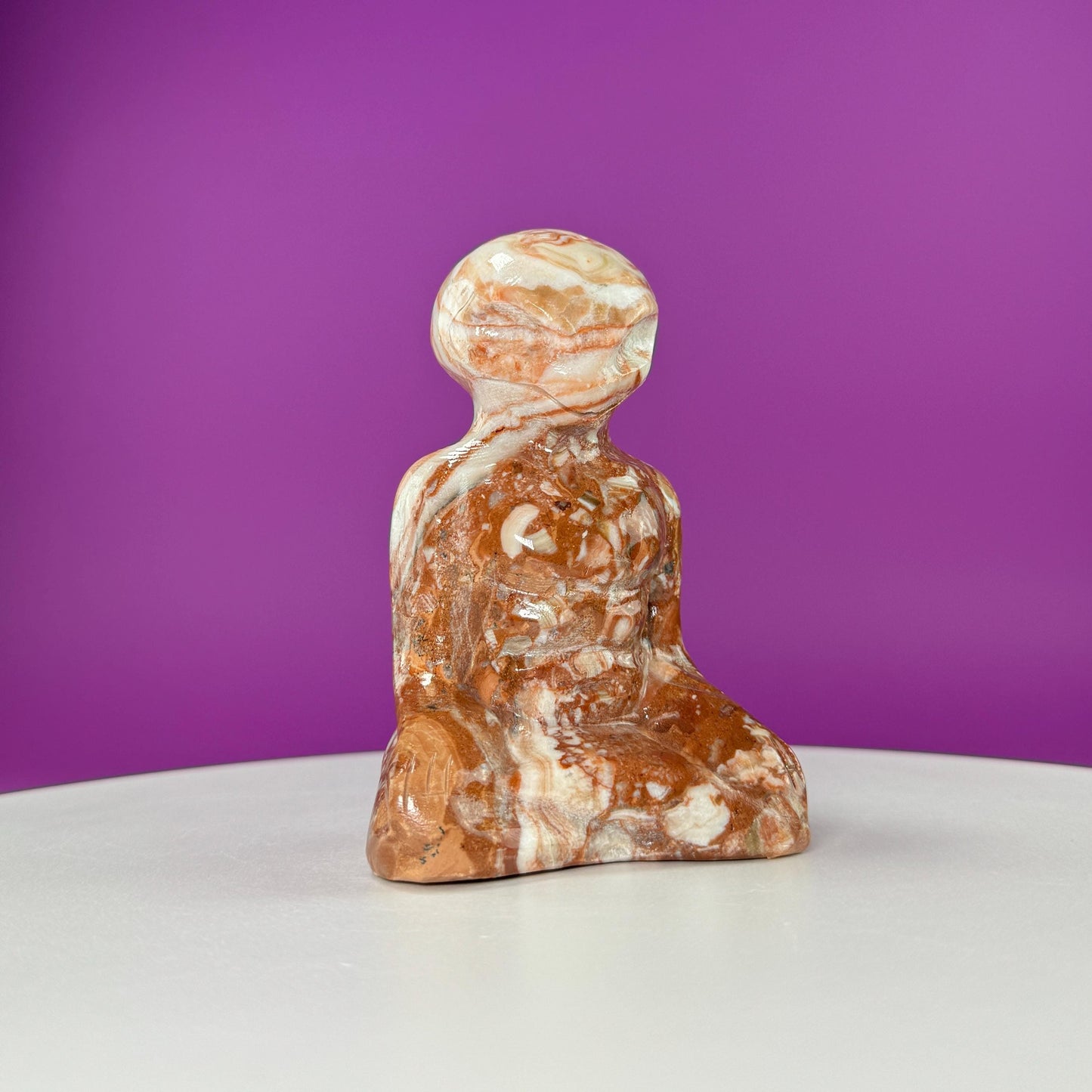 Chocolate Calcite Yoga Alien Carving