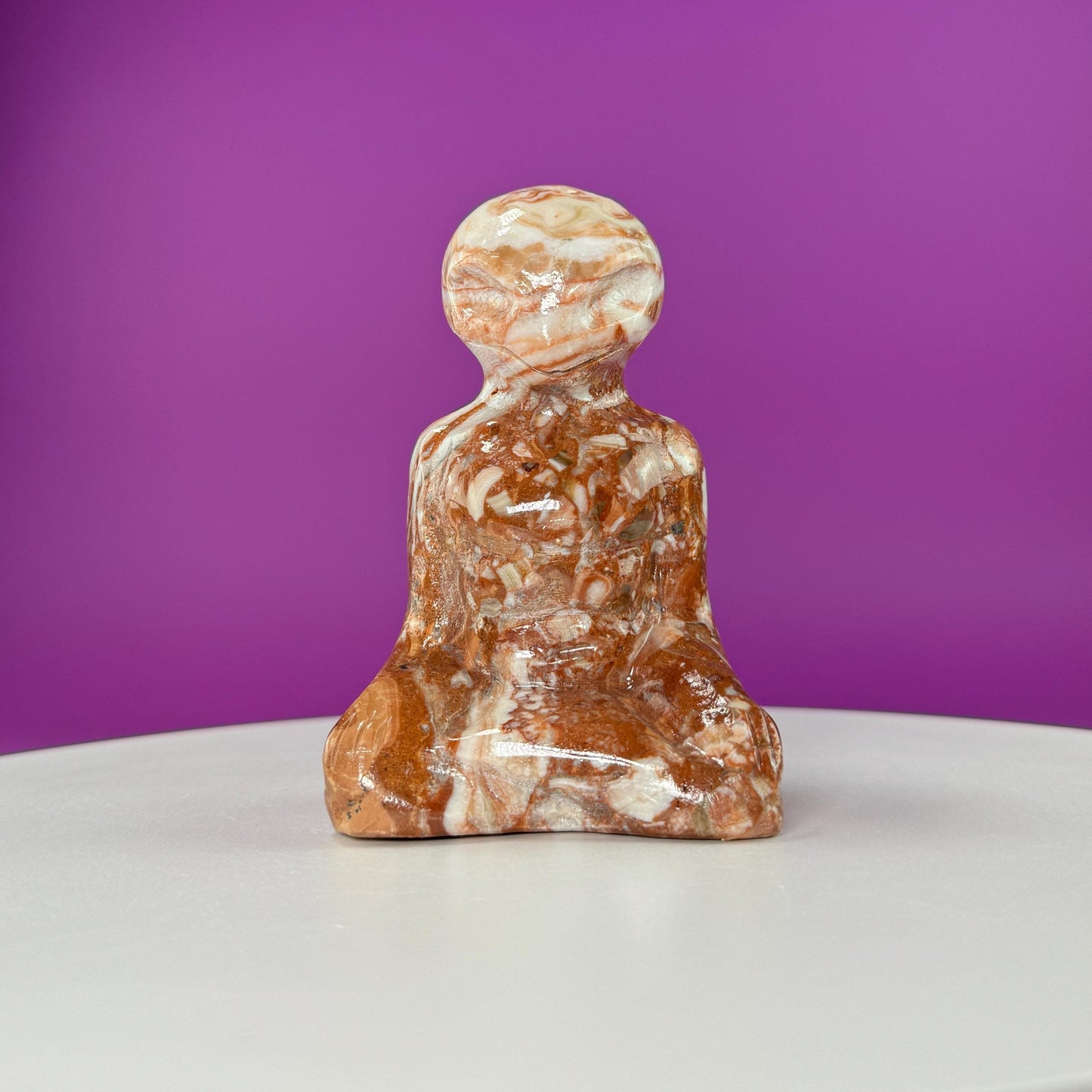 Chocolate Calcite Yoga Alien Carving