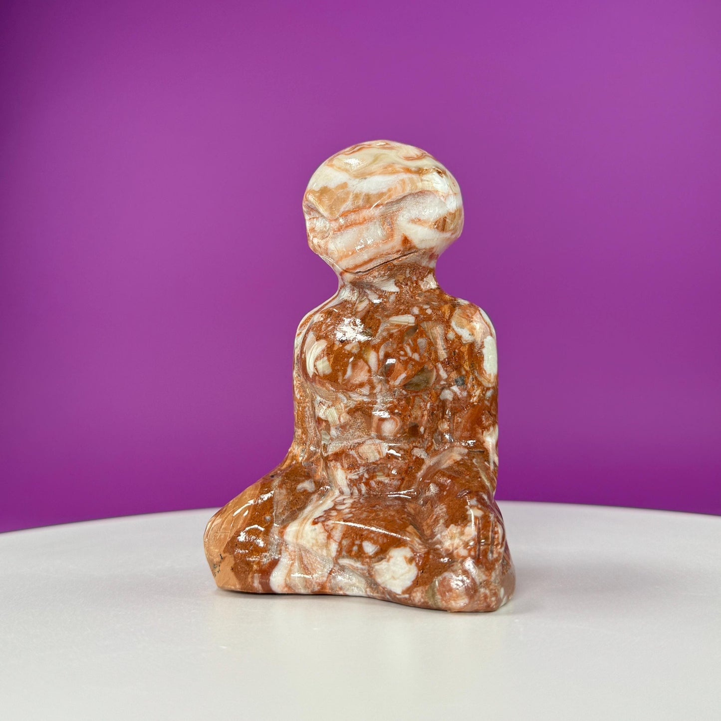 Chocolate Calcite Yoga Alien Carving