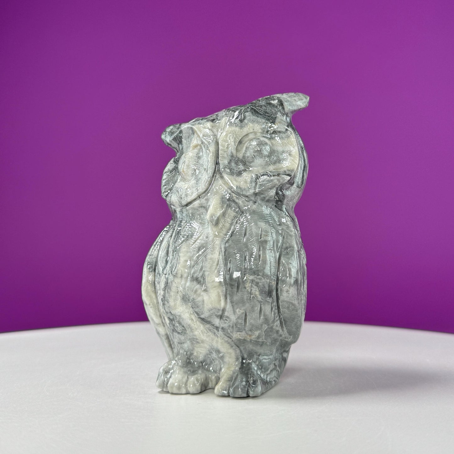 Picasso Jasper Owl Carving
