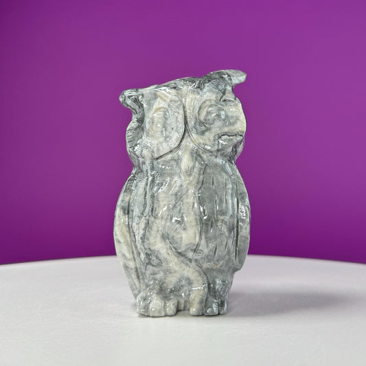 Picasso Jasper Owl Carving