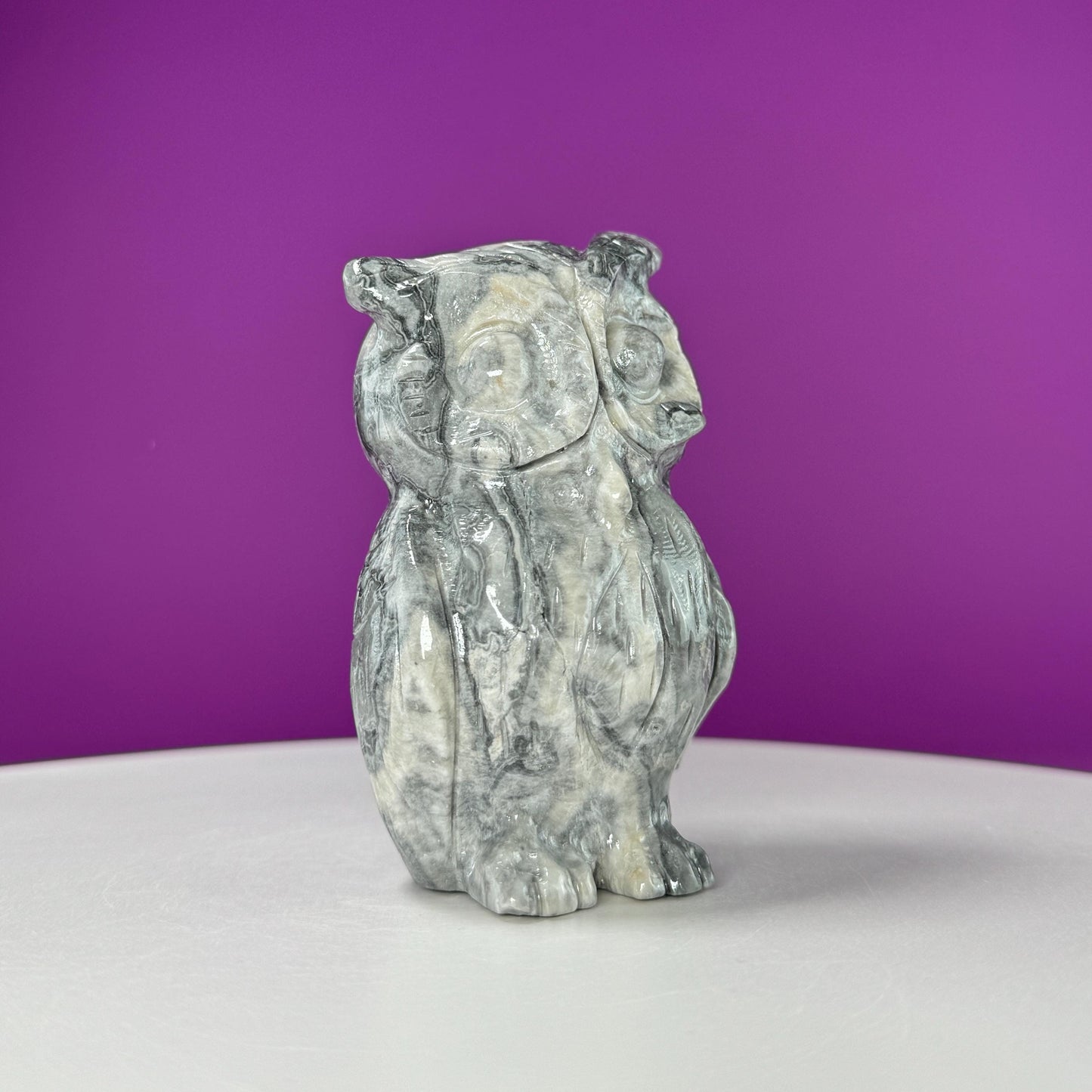 Picasso Jasper Owl Carving