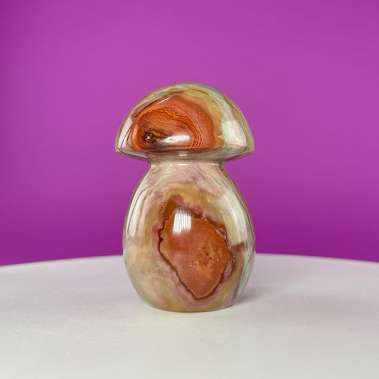 Polychrome Jasper Mushroom Carving