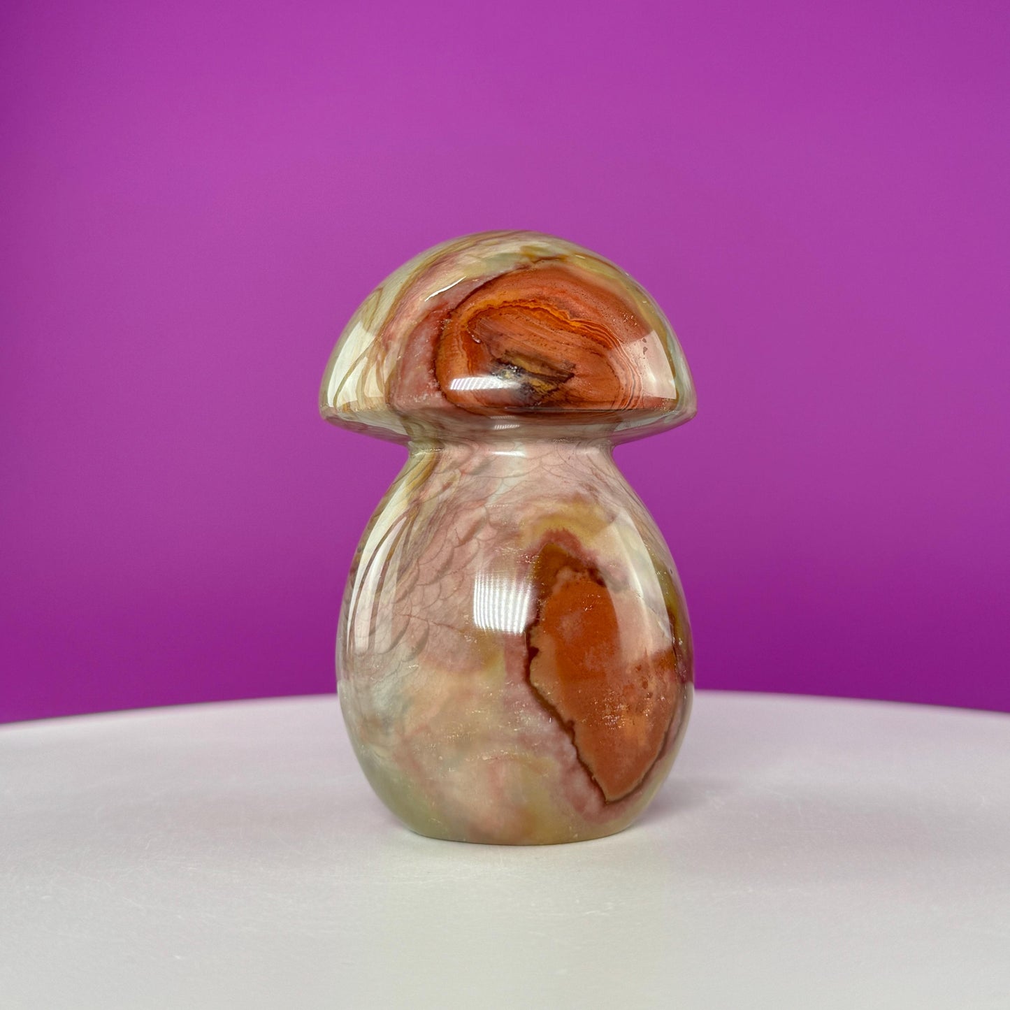 Polychrome Jasper Mushroom Carving