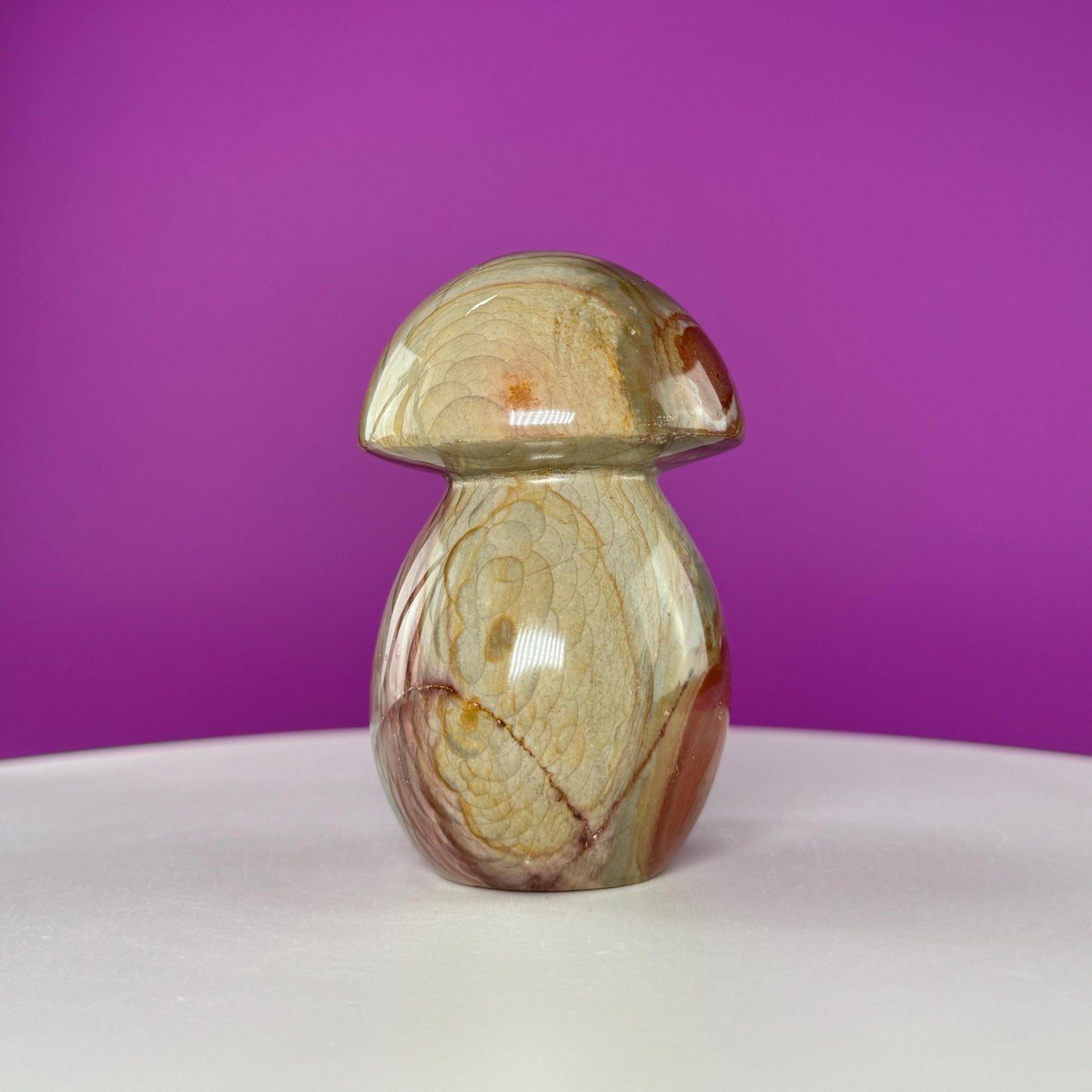 Polychrome Jasper Mushroom Carving