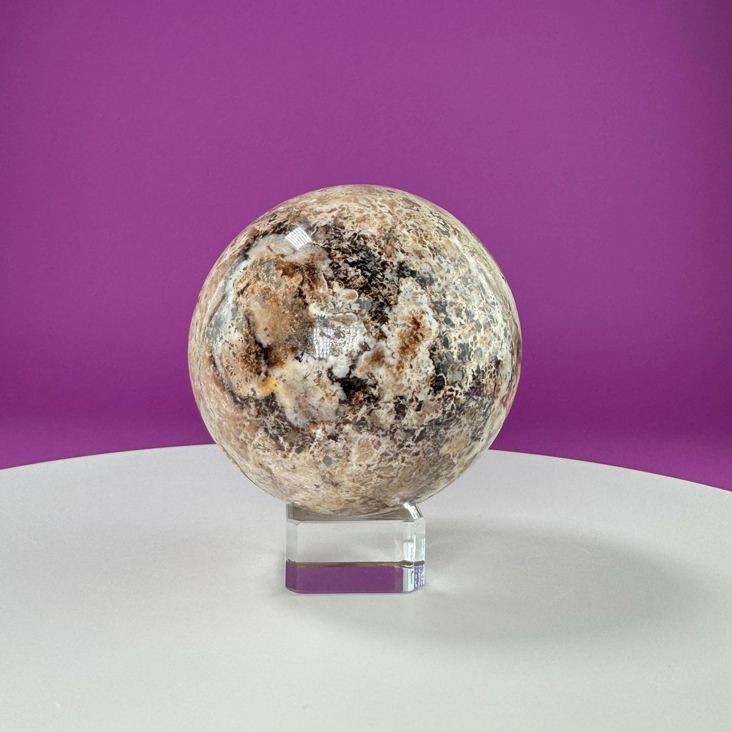 Black Opal Sphere (Includes Glass Stand)