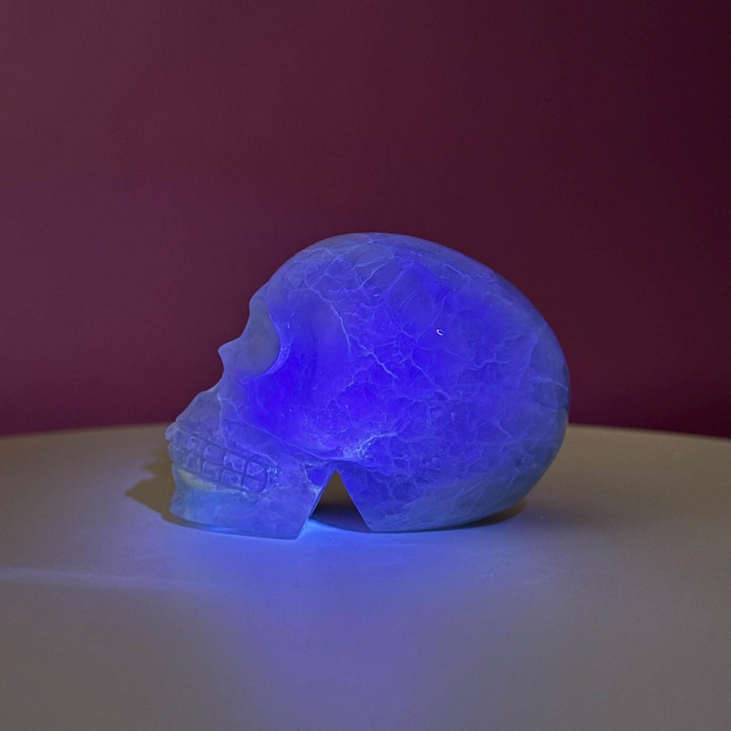 Green Fluorite Skull Carving (UV Reactive)