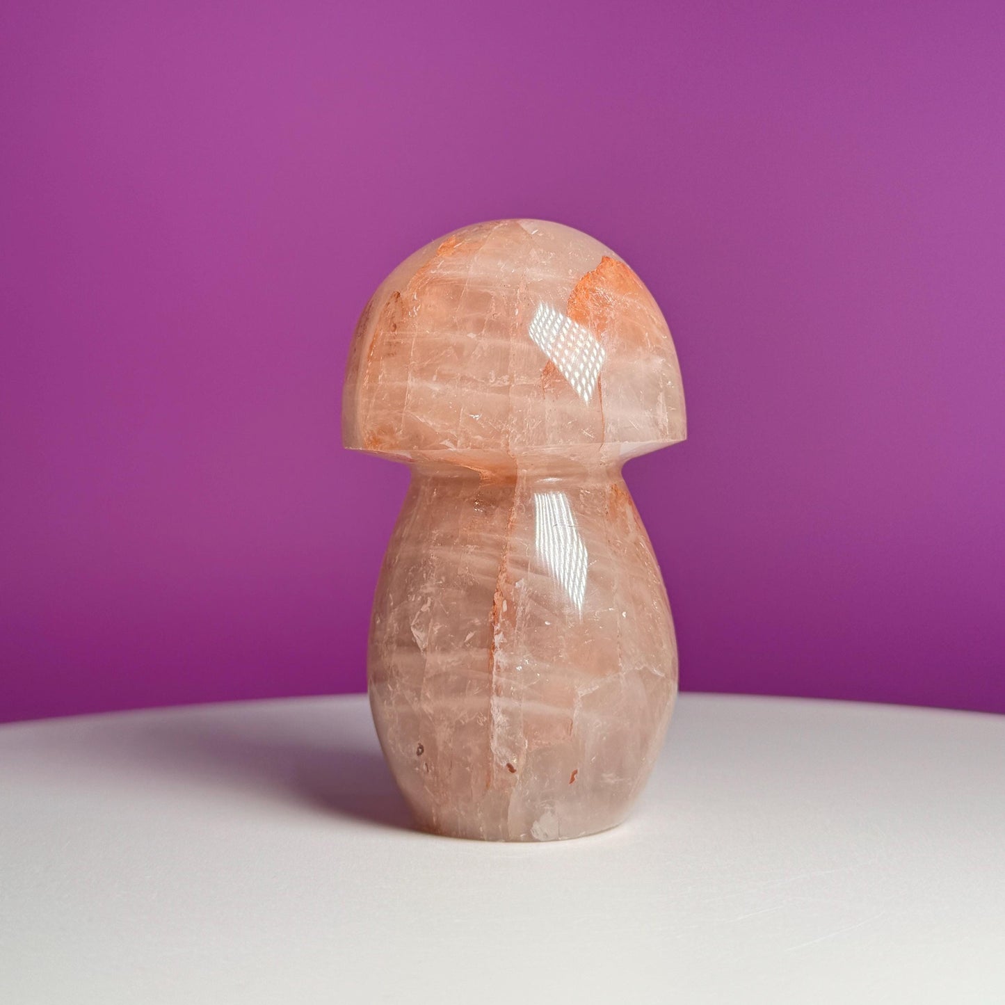 Red Hematoid Quartz Mushroom Carving