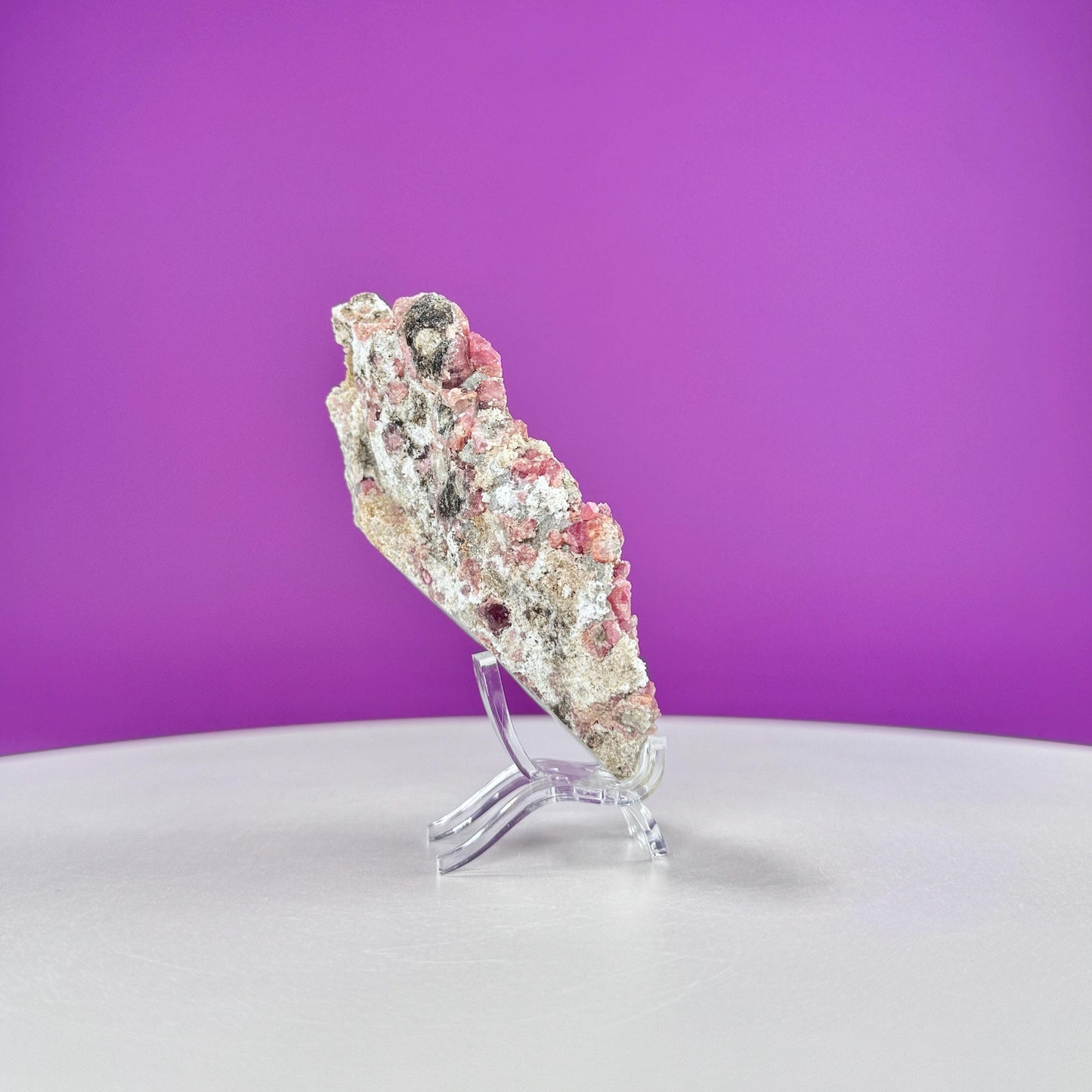 Pink Garnet Specimen (Mexico) (Includes Acrylic Stand)