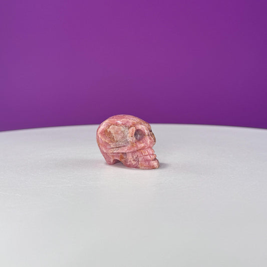 Rhodochrosite Mini Skull Carving