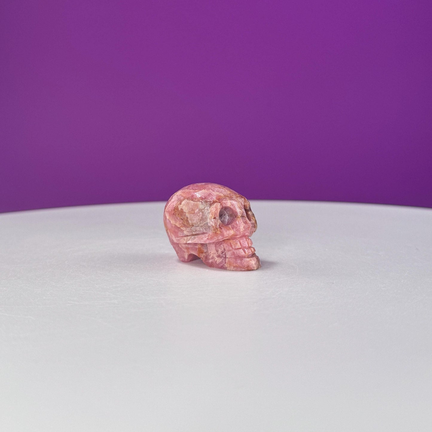 Rhodochrosite Mini Skull Carving