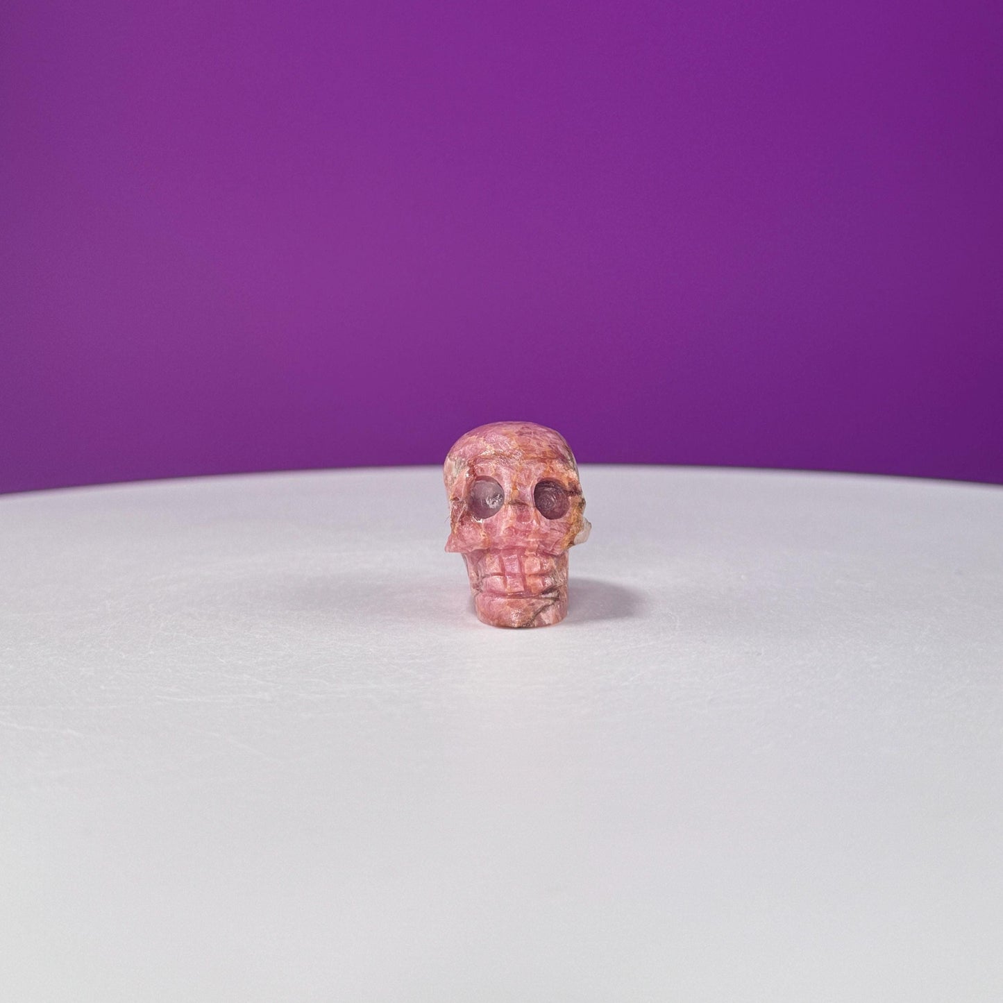 Rhodochrosite Mini Skull Carving