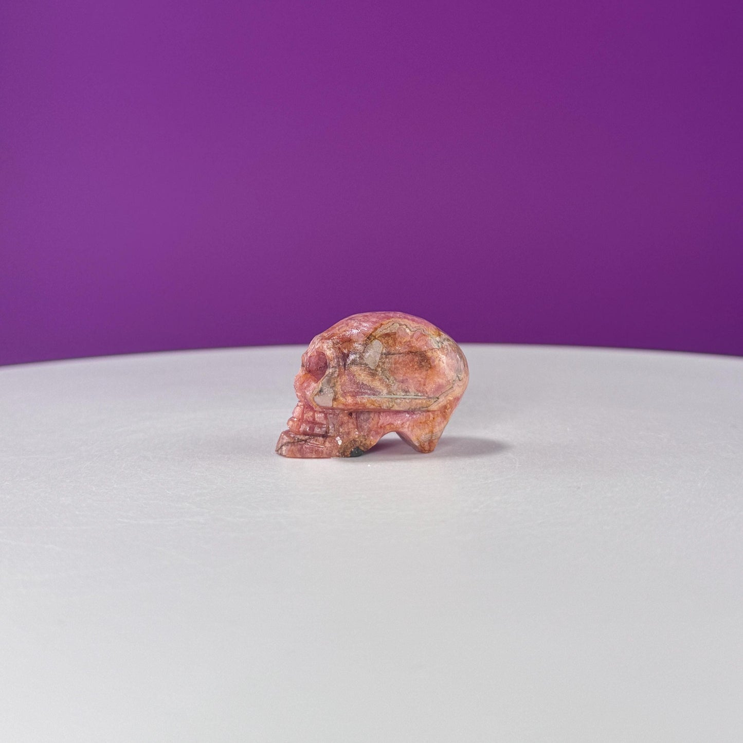 Rhodochrosite Mini Skull Carving