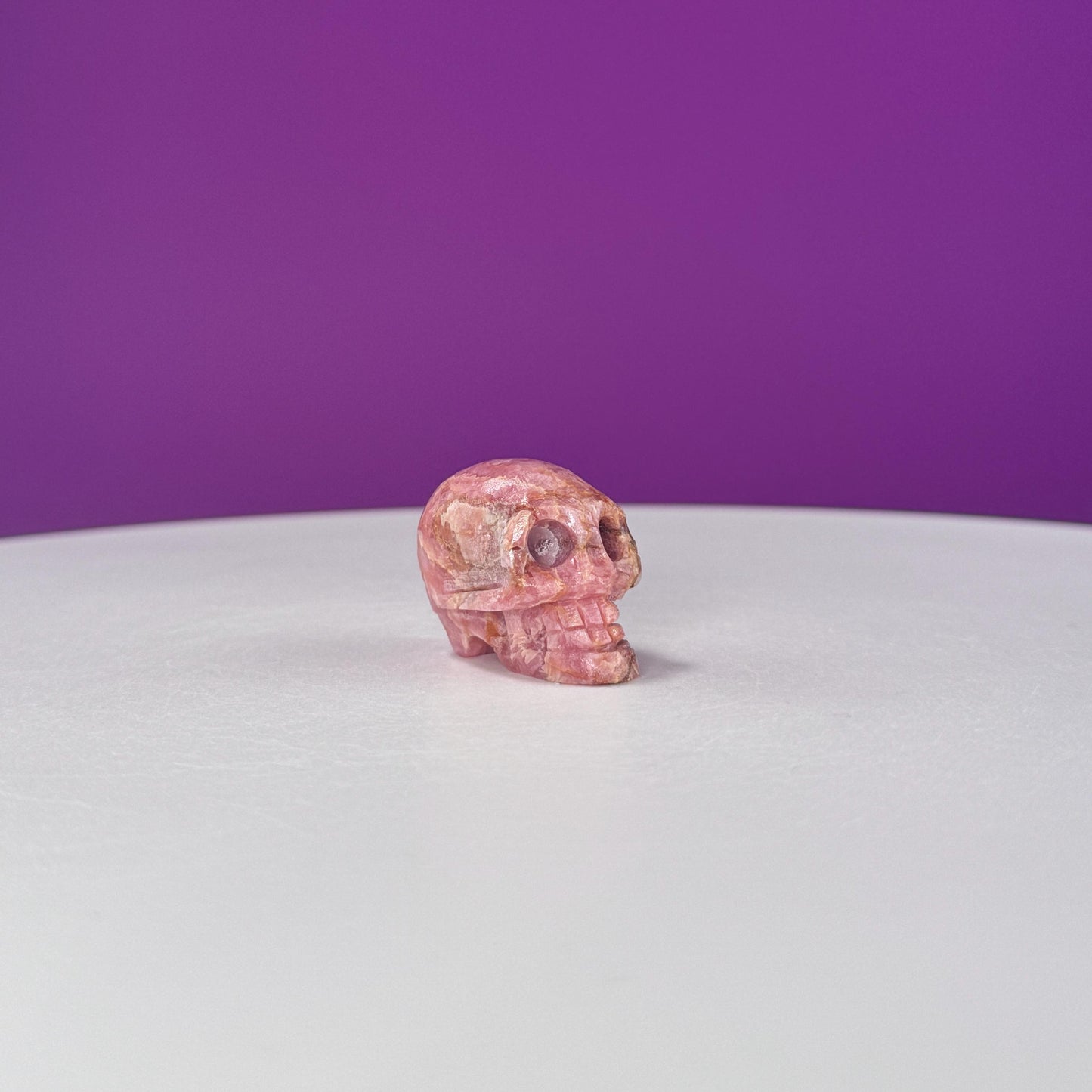 Rhodochrosite Mini Skull Carving