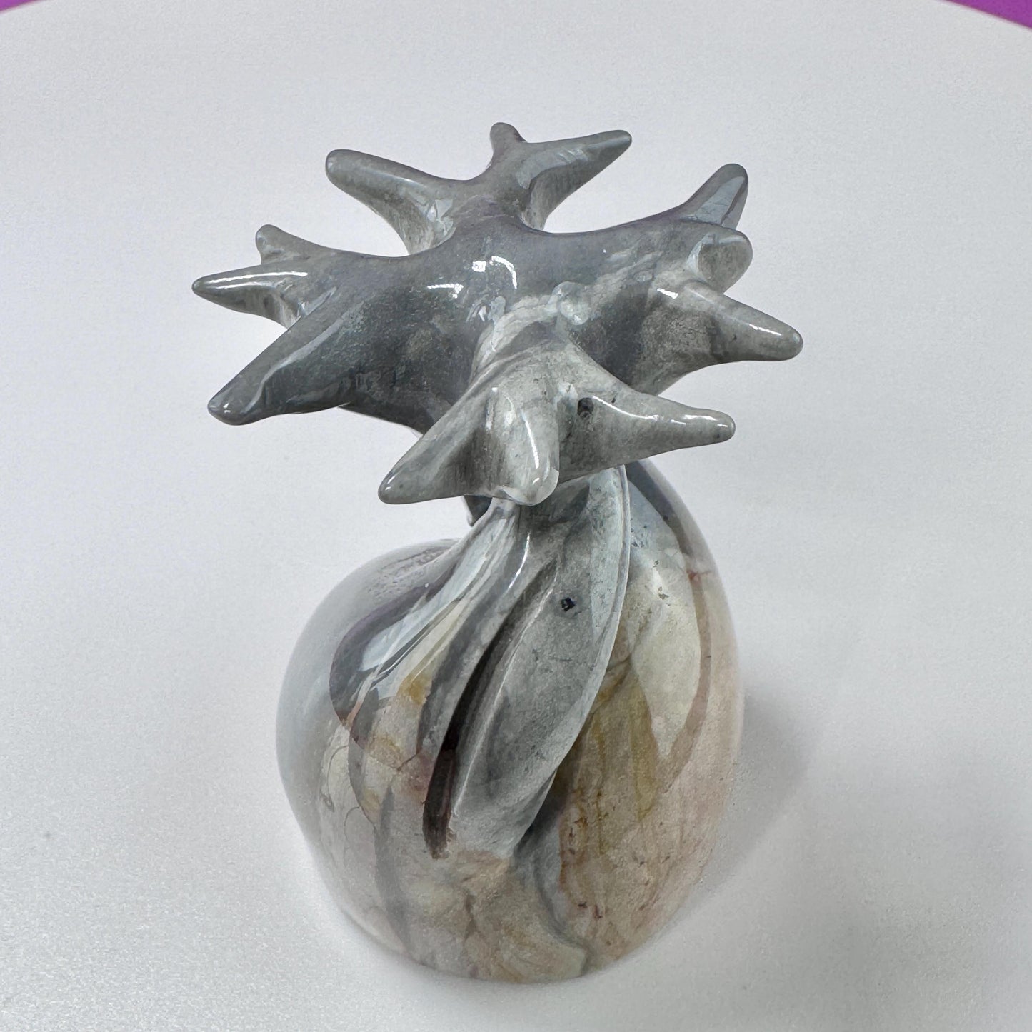 Polychrome Jasper African Baobab Tree Carving (Madagascar)