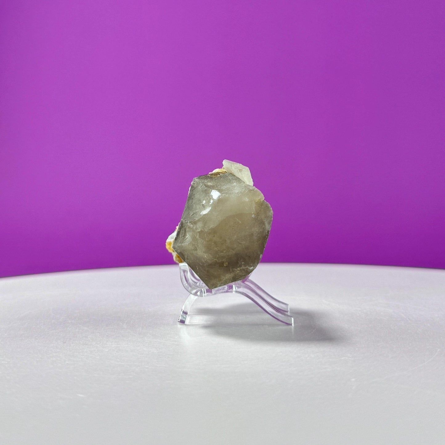 Himalayan Smoky Quartz and Feldspar Specimen (Includes Acrylic Stand)