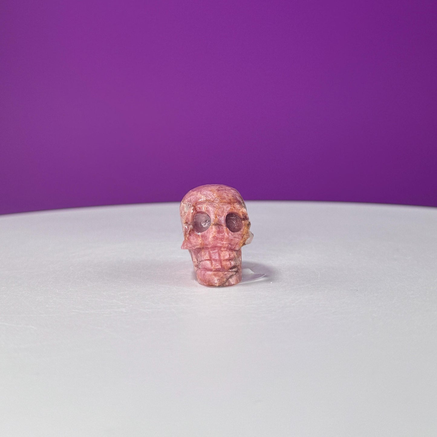 Rhodochrosite Mini Skull Carving