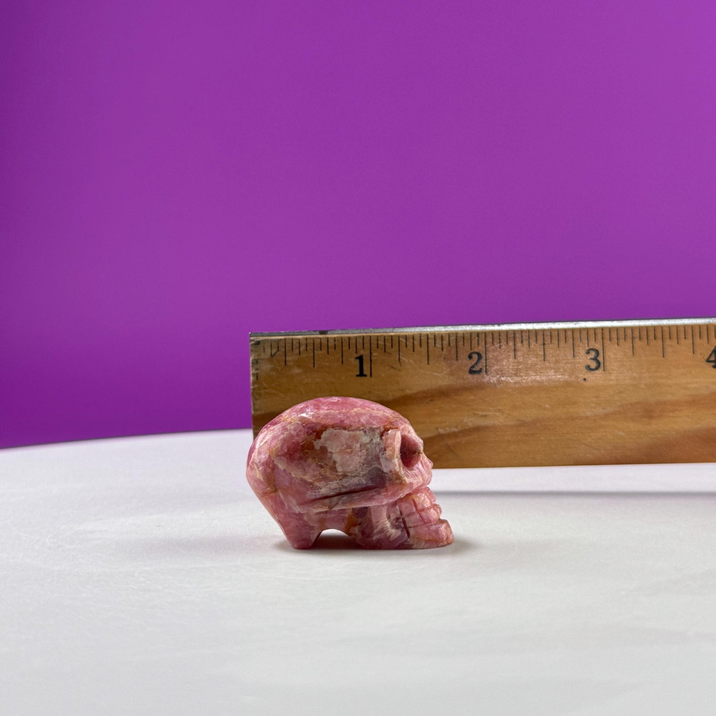 Rhodochrosite Mini Skull Carving