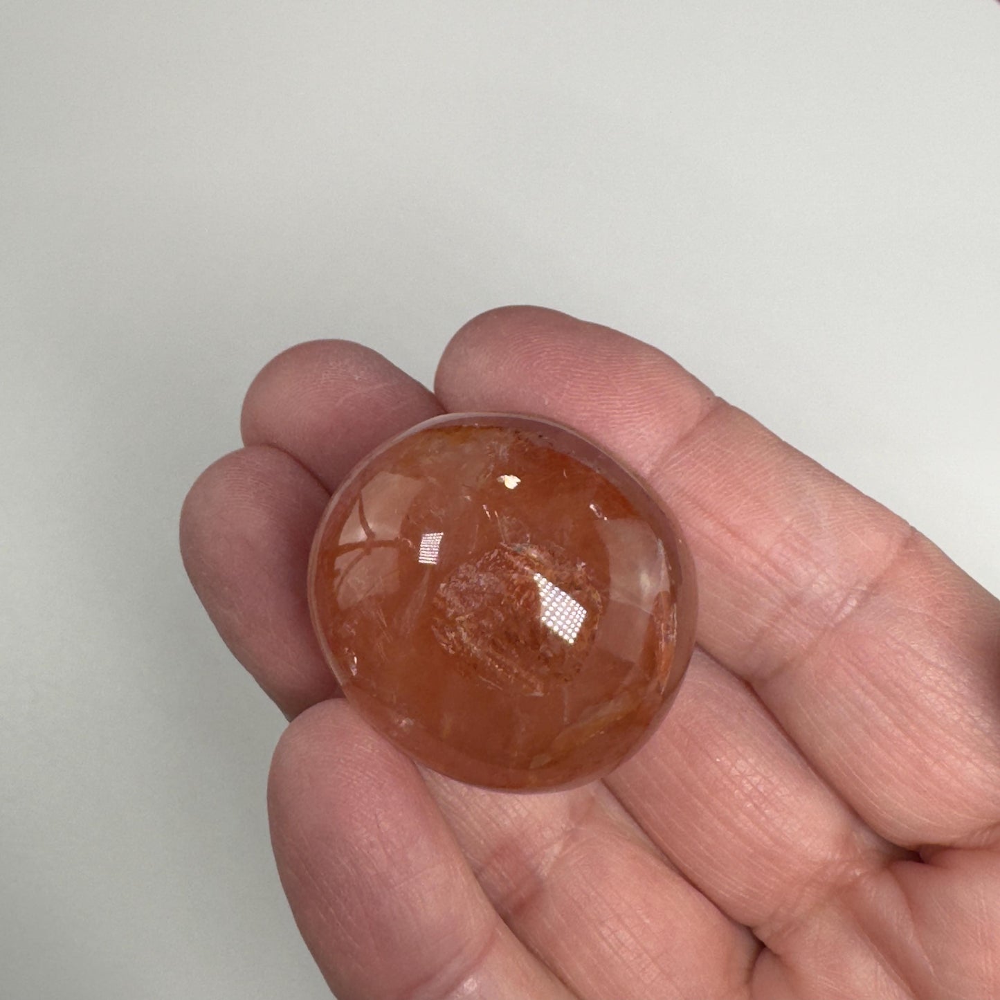 Fire Quartz Tumbled Stone, Hand-Carved, (Mexico)