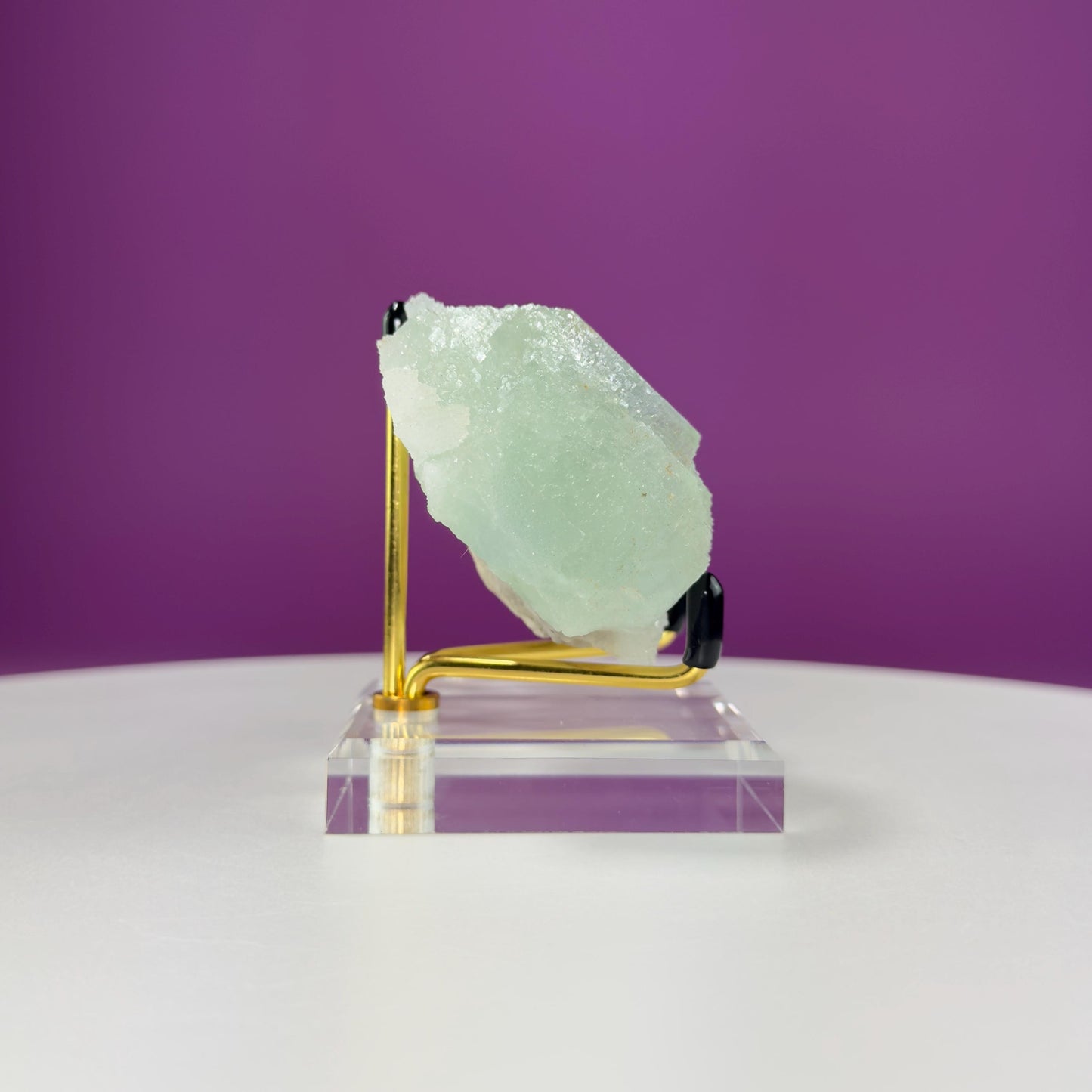 Fluorite (Manaoshan Mine, Hunan, China), (Includes Gold Metal/Acrylic Stand), UV Reactive