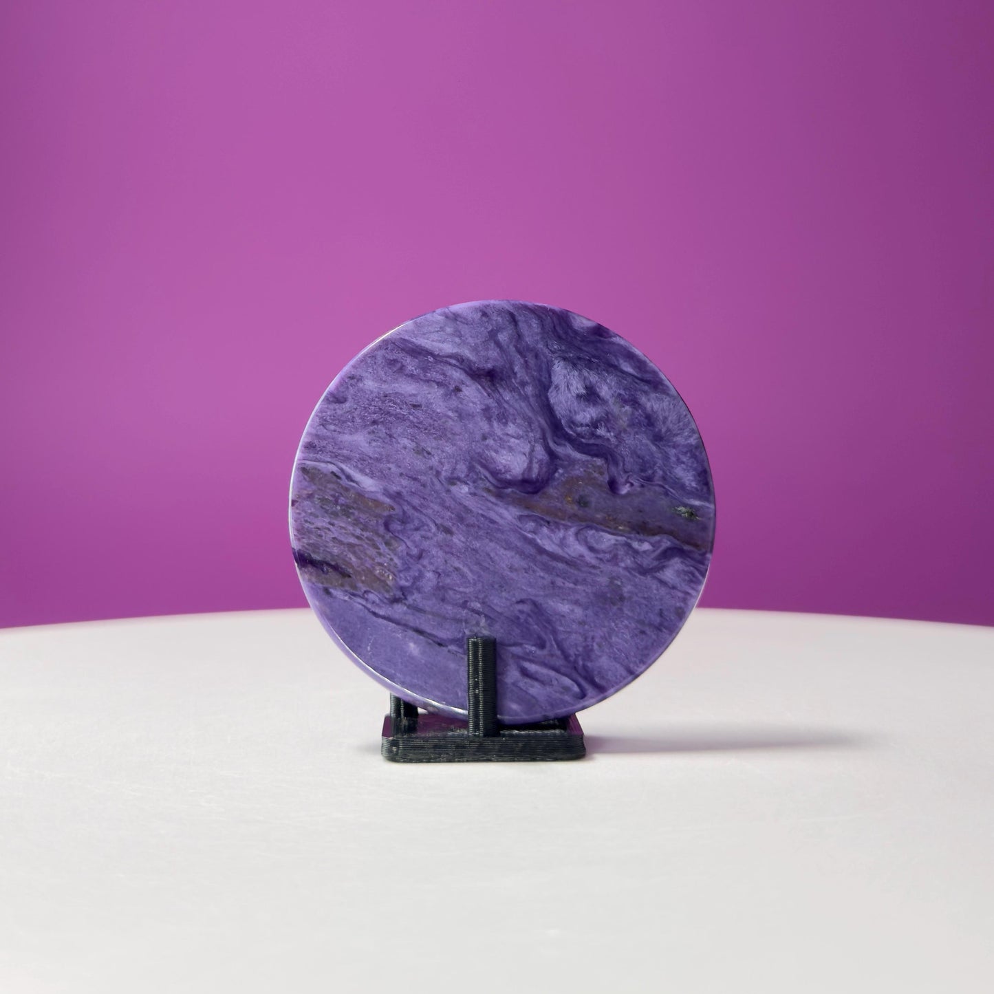 Charoite Energy Disc (Includes Black Stand)