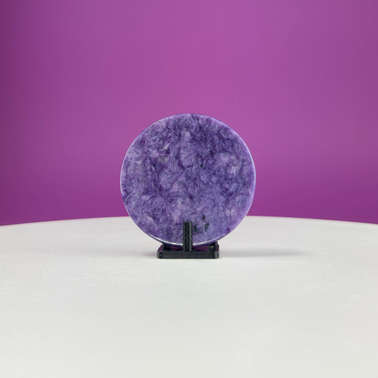 Charoite Energy Disc (Includes Black Stand)