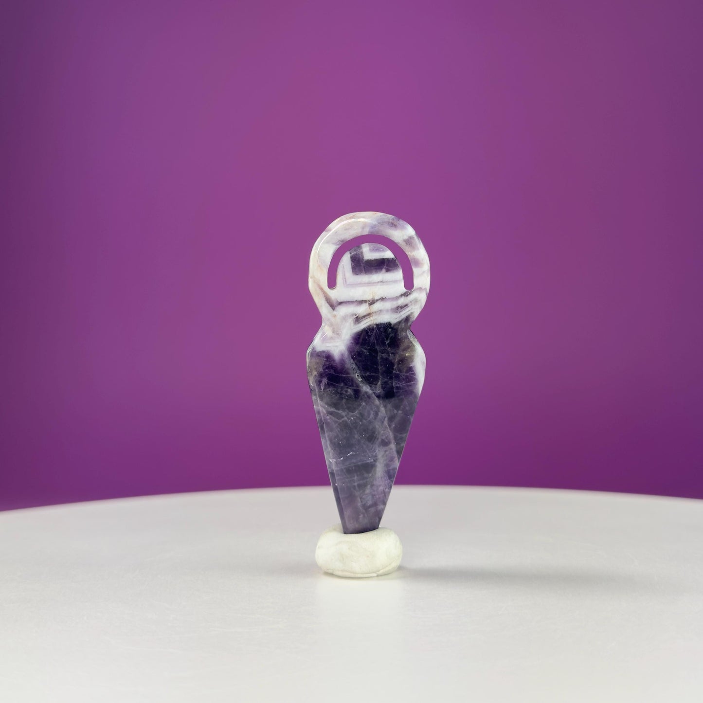 Spiral Goddess Carving, Green Aventurine, Fluorite, Purple Fluorite, Chevron Amethyst