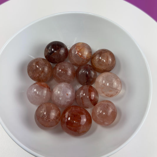 Fire Quartz Tumbled Stone, Hand-Carved, (Mexico)