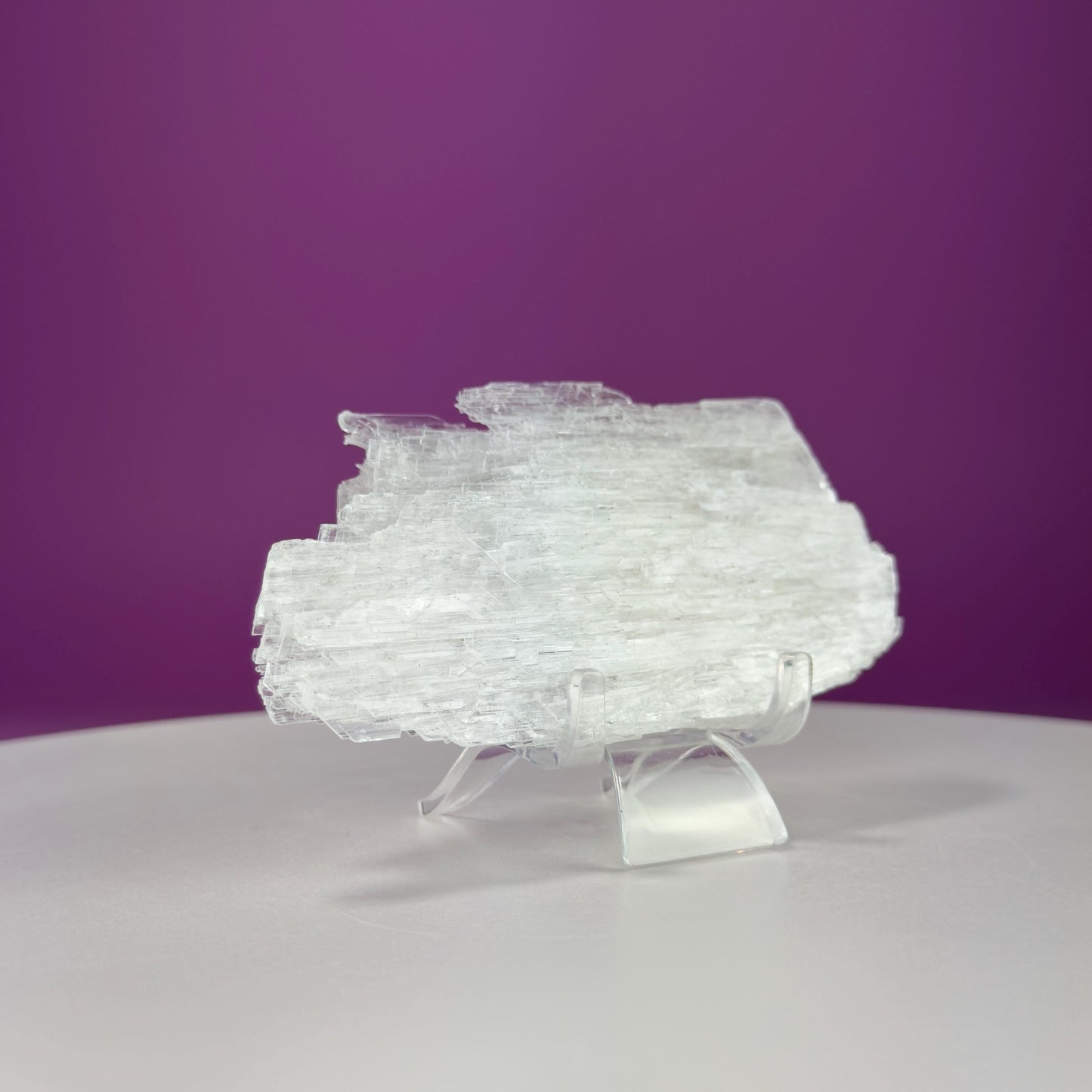 Selenite Slice Specimen (Qinglong Mine, Guizhou, China) (Includes Acrylic Stand)