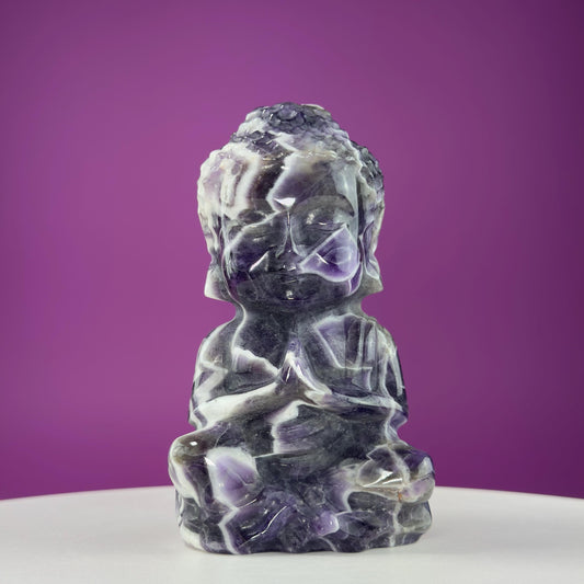 Dream Amethyst Baby Buddha Carving, 2+Pounds