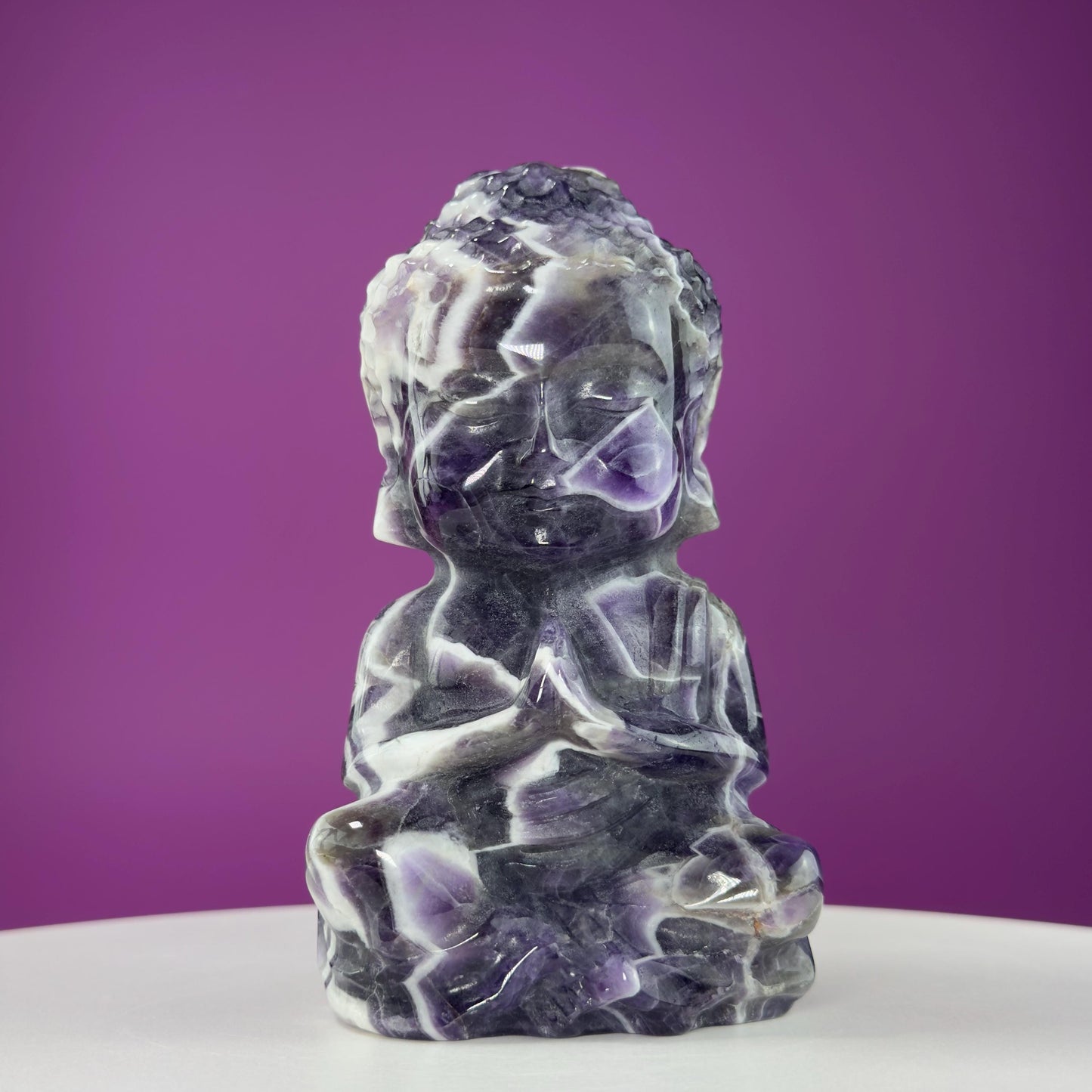 Dream Amethyst Baby Buddha Carving, 2+Pounds