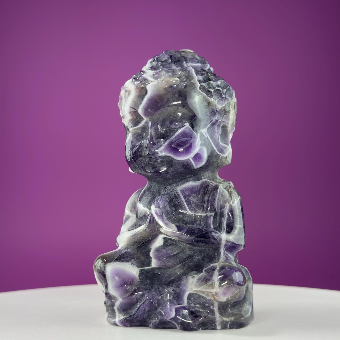Dream Amethyst Baby Buddha Carving, 2+Pounds
