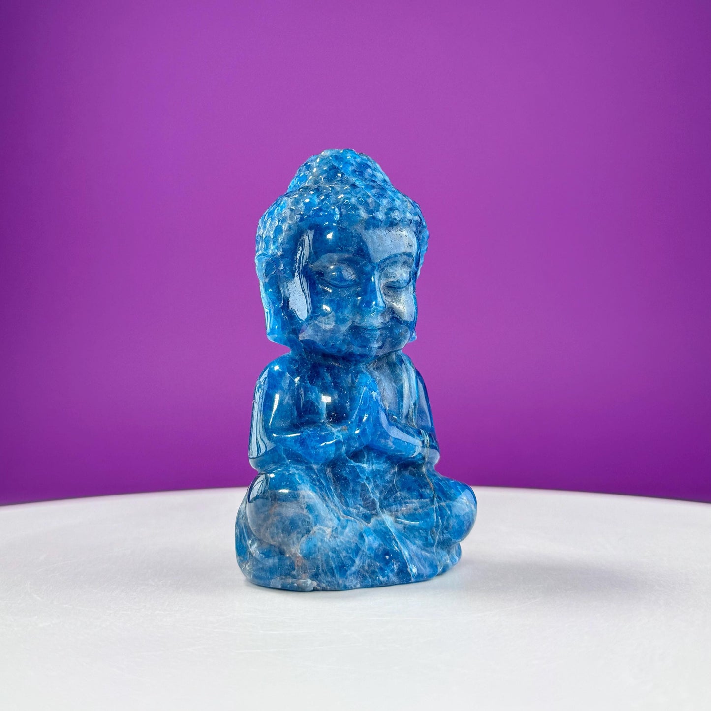 Blue Apatite Baby Buddha Carving