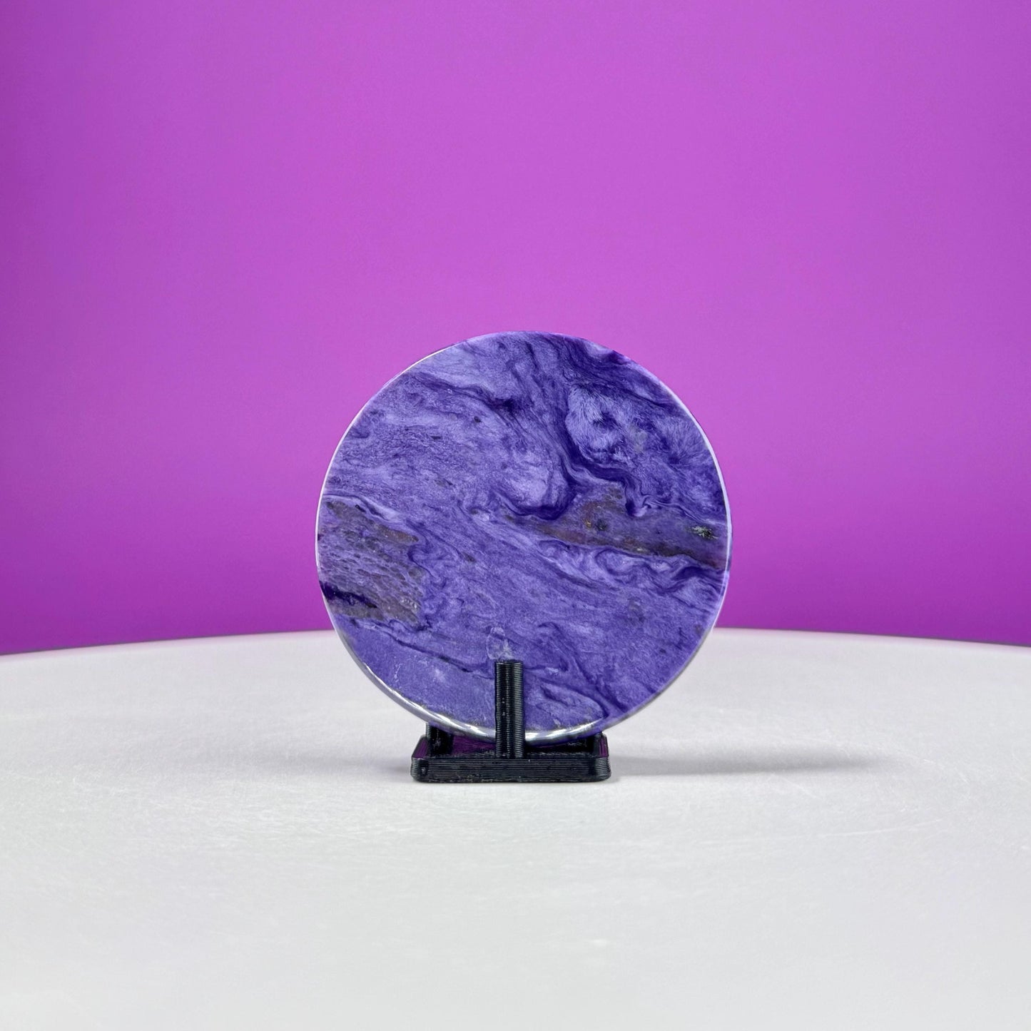 Charoite Energy Disc (Includes Black Stand)