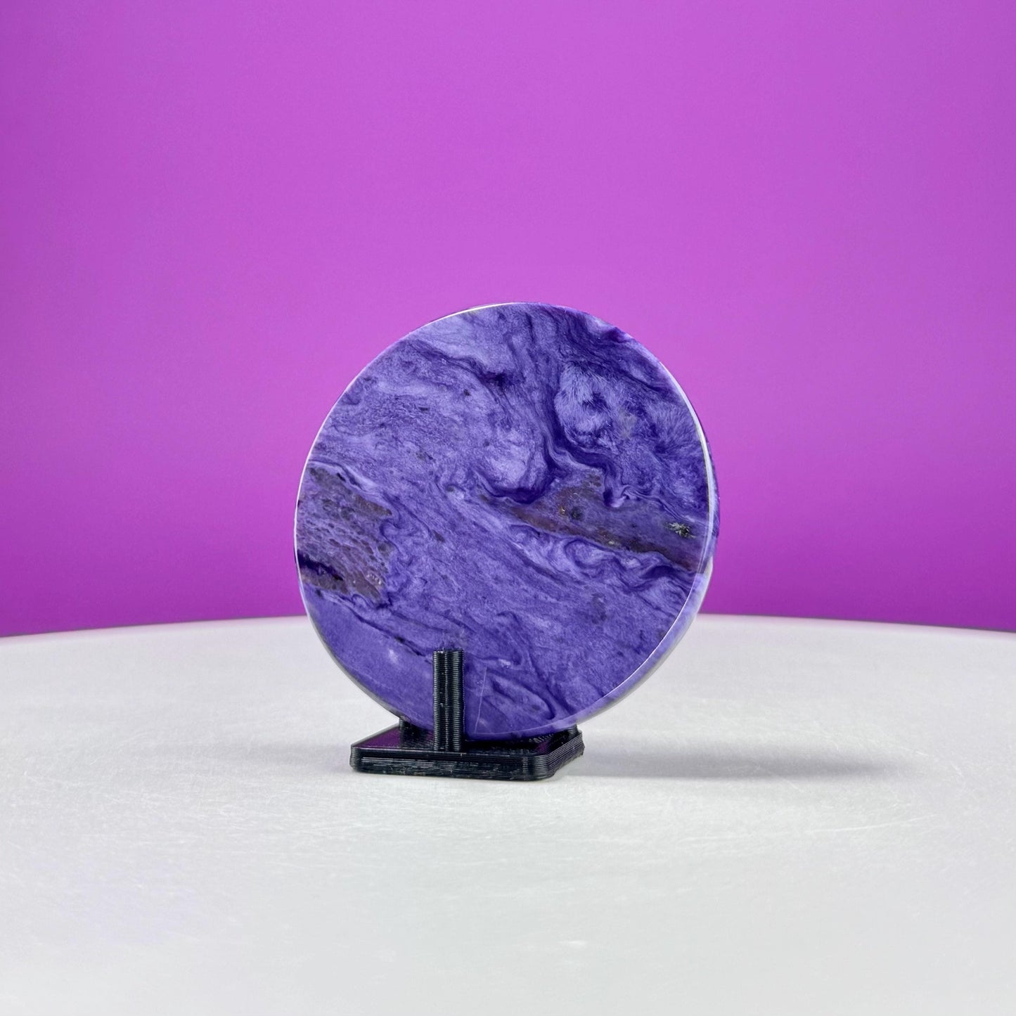 Charoite Energy Disc (Includes Black Stand)