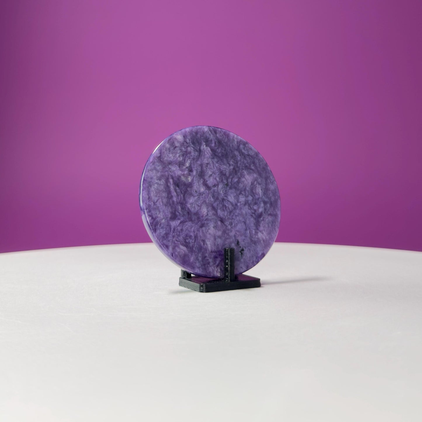 Charoite Energy Disc (Includes Black Stand)