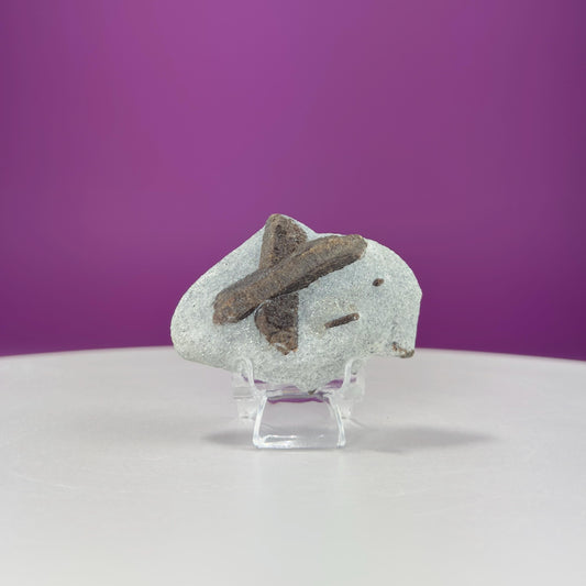 Staurolite Stone, Fairy Cross (Russia) (Includes Acrylic Stand)