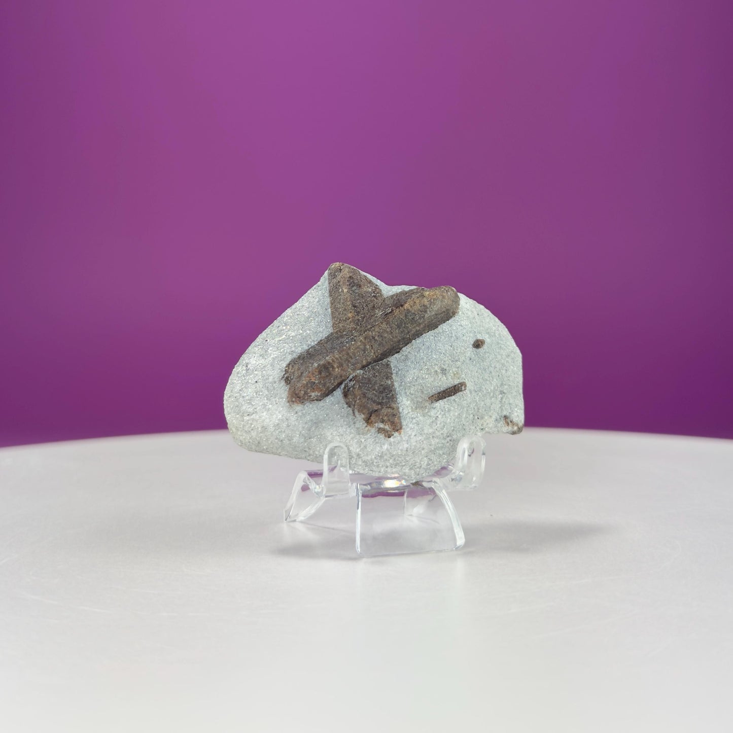 Staurolite Stone, Fairy Cross (Russia) (Includes Acrylic Stand)
