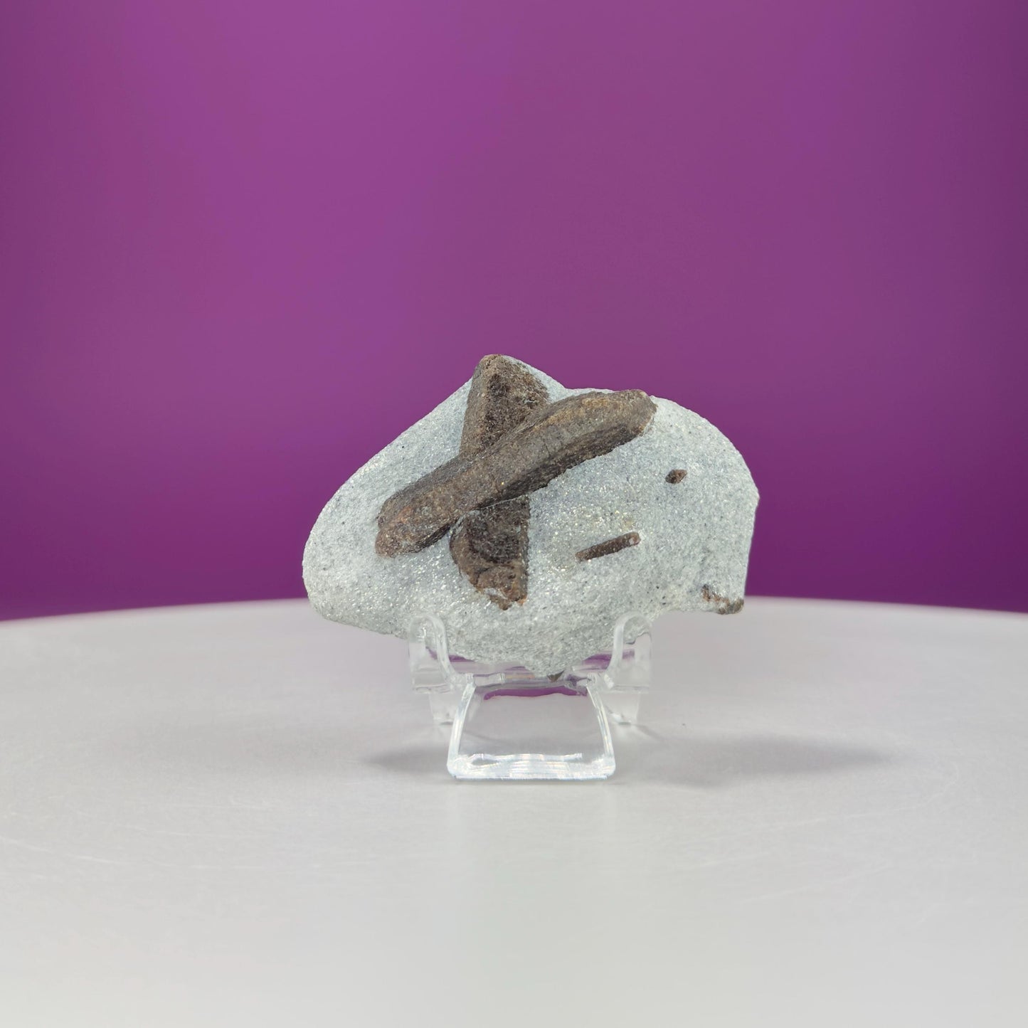 Staurolite Stone, Fairy Cross (Russia) (Includes Acrylic Stand)