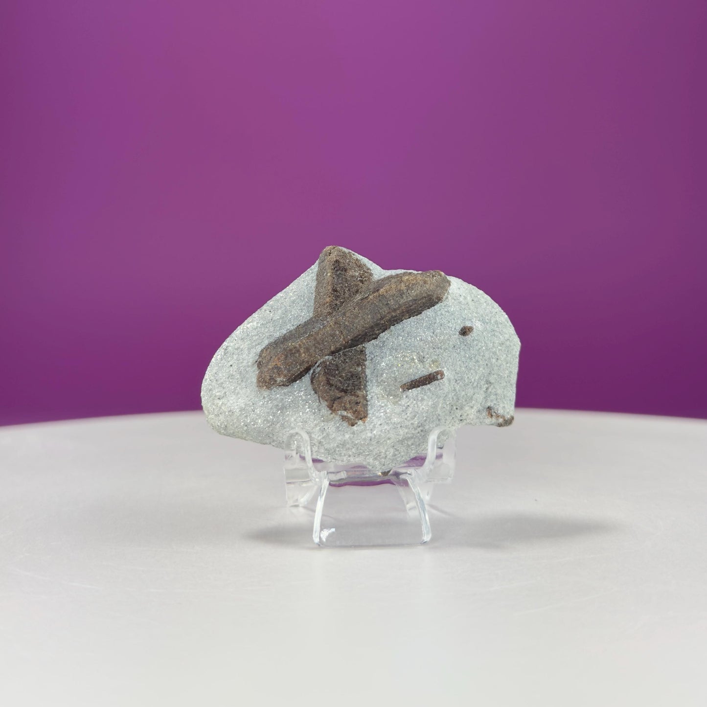 Staurolite Stone, Fairy Cross (Russia) (Includes Acrylic Stand)