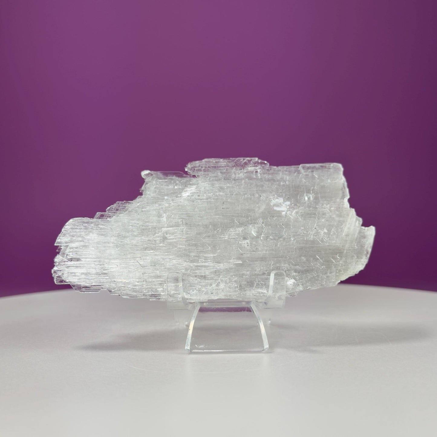 Selenite Slice Specimen (Qinglong Mine, Guizhou, China) (Includes Acrylic Stand)