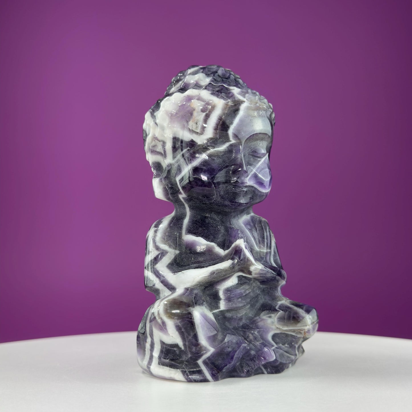 Dream Amethyst Baby Buddha Carving, 2+Pounds