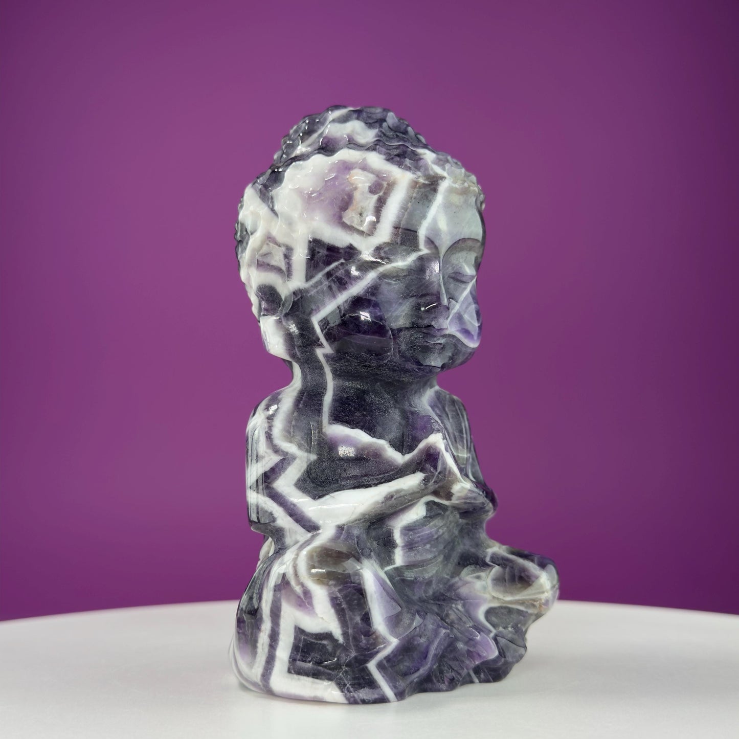 Dream Amethyst Baby Buddha Carving, 2+Pounds