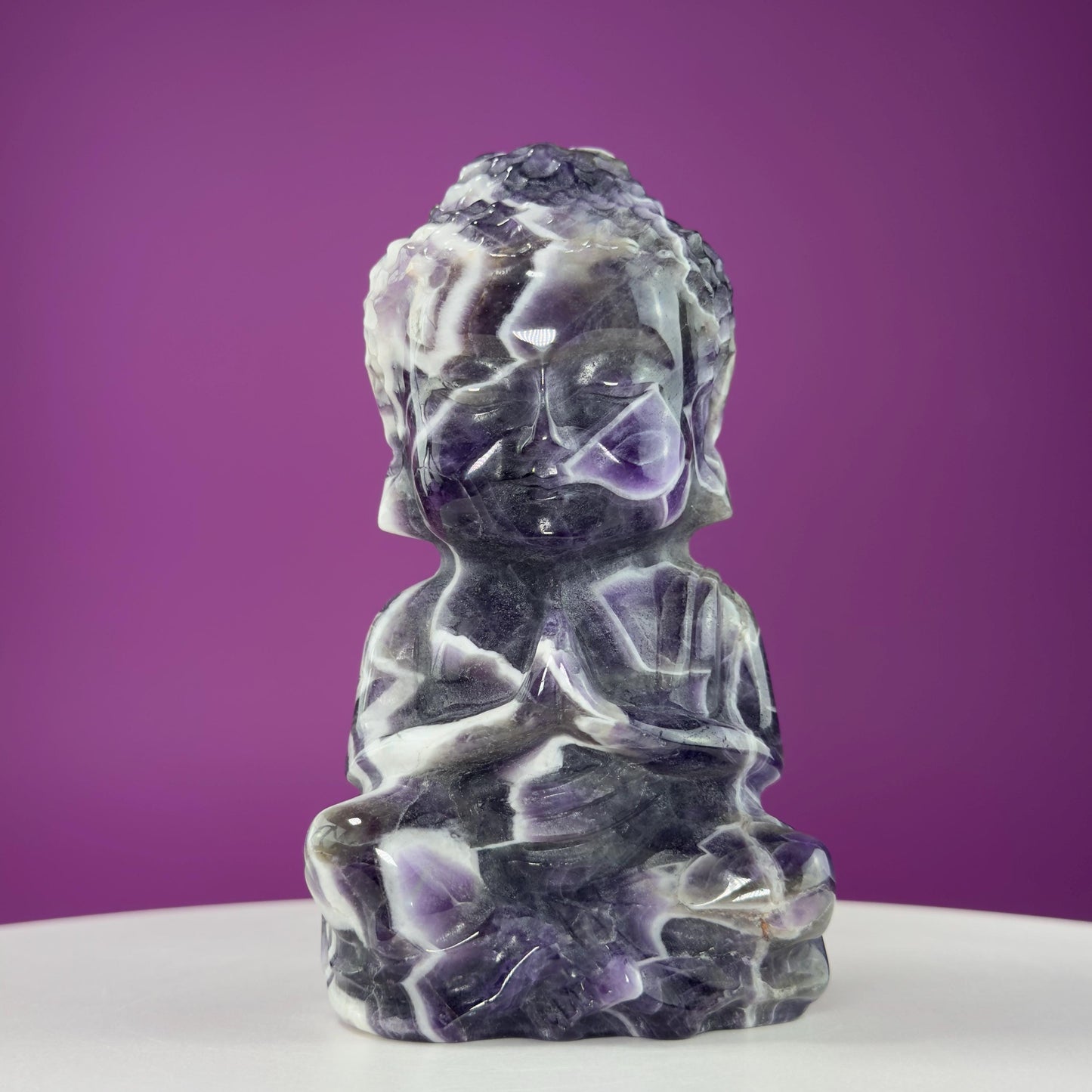 Dream Amethyst Baby Buddha Carving, 2+Pounds