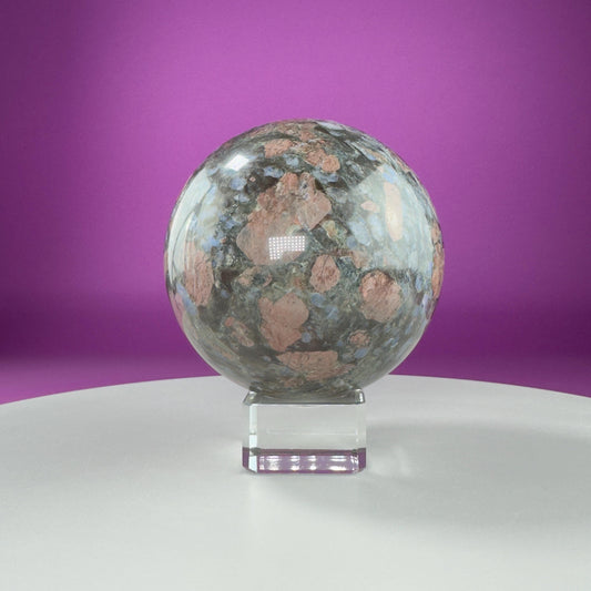 Rhyolite Sphere (Includes Glass Stand), 2+ Pounds