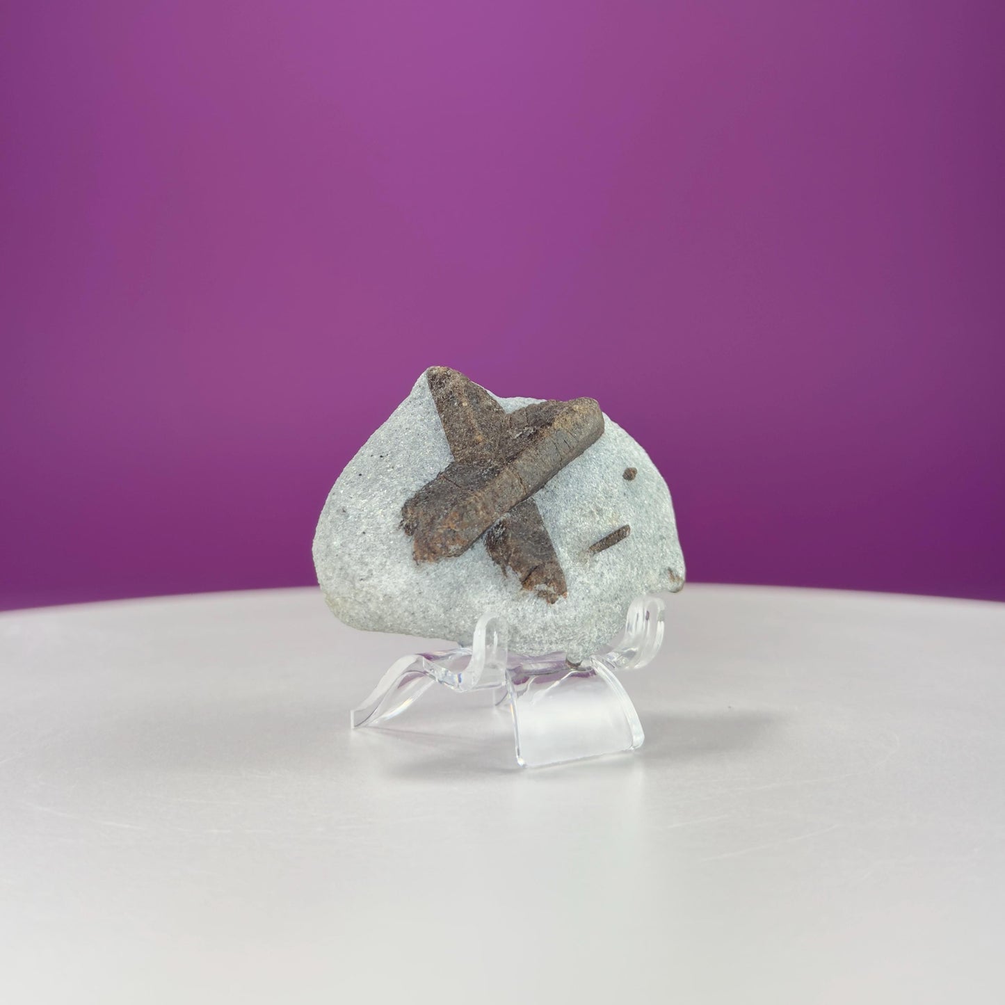 Staurolite Stone, Fairy Cross (Russia) (Includes Acrylic Stand)