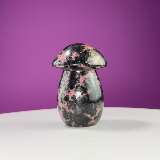 Rhodonite Mushroom Carving, 1+ Pounds