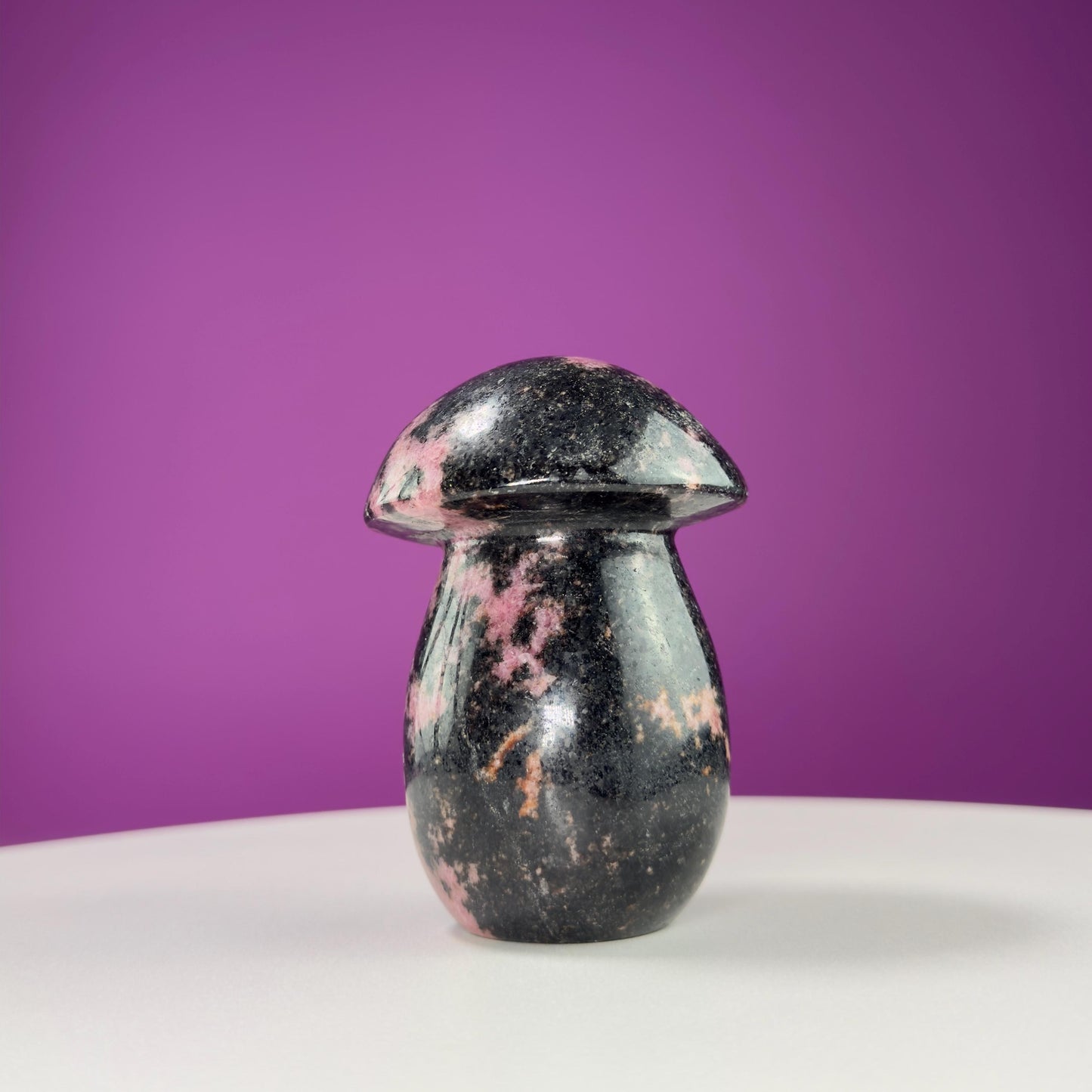 Rhodonite Mushroom Carving, 1+ Pounds