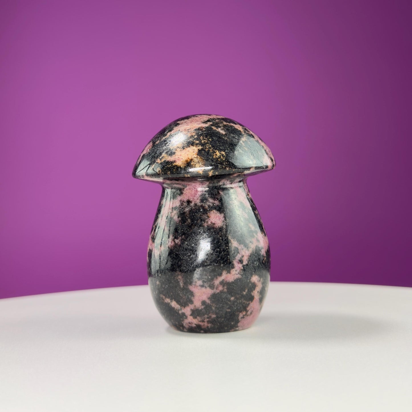 Rhodonite Mushroom Carving, 1+ Pounds